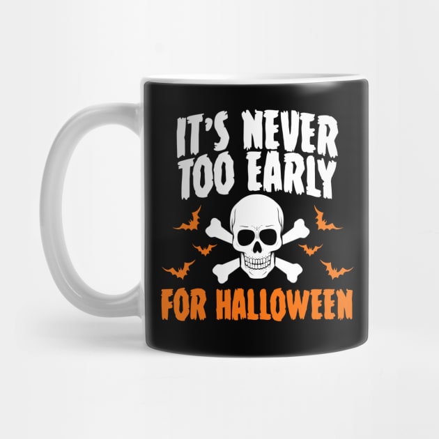 Halloween Saying with Skull and Bats by Halloween Merch